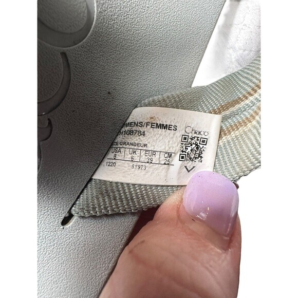 CHACO Size 8 CHILLOS FLIP SADIE AQUA GREY FLIP FLOP SANDALS Women’s Thong #S81-3 - Picture 7 of 8